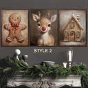5X7 on 6X8 Paper Style 2 Oh Deer It's Christmas! Set Of 3 Prints