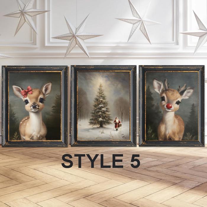 Oh Deer It's Christmas! Set Of 3 Prints