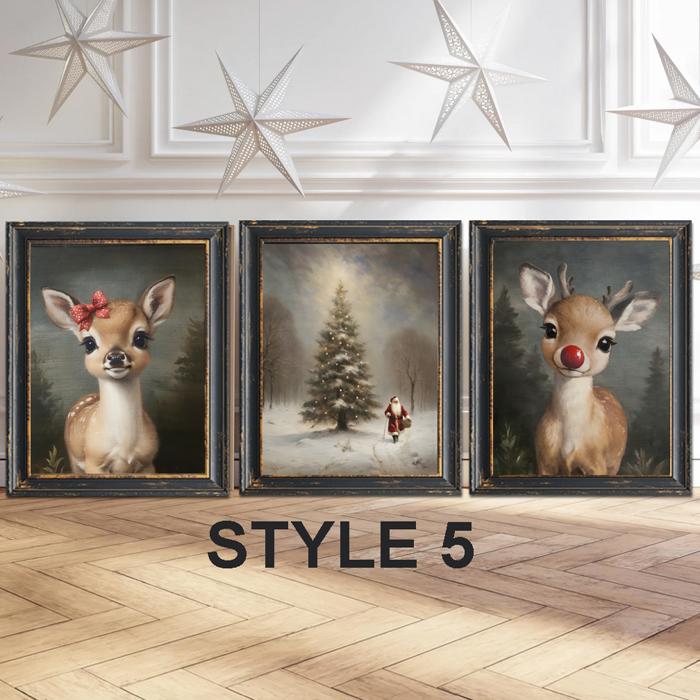 Oh Deer It's Christmas! Set Of 3 Prints
