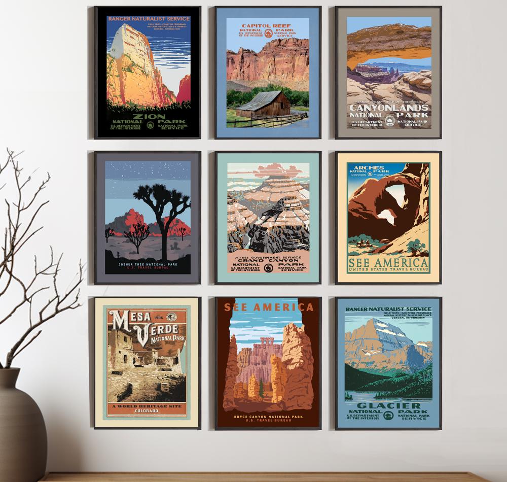 Nat'l Parks & Monuments-Vintage Travel Prints