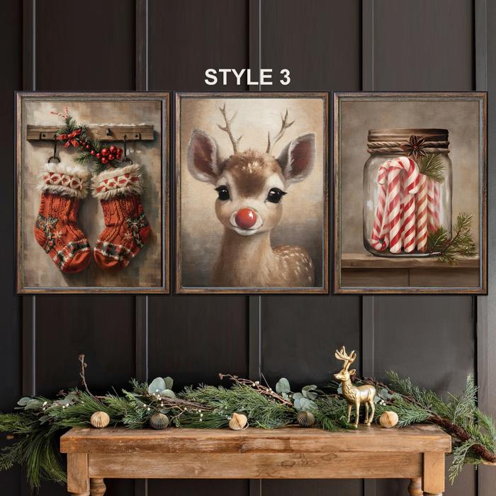 Oh Deer It's Christmas! Set Of 3 Prints