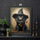 5x7 on 6x8 Paper 40. Cat Hat Ornaments Get Ghosted Halloween Prints
