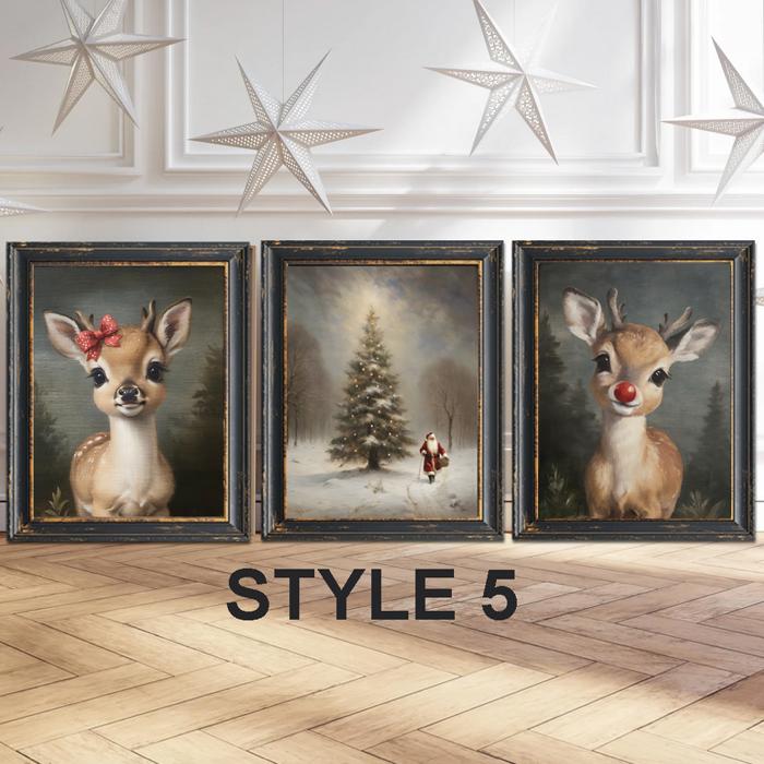 Oh Deer It's Christmas! Set Of 3 Prints