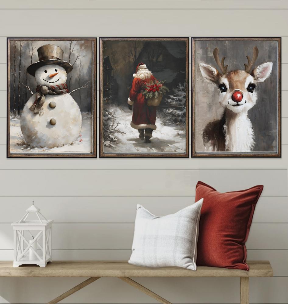 Set Of 3-Oh Deer It's Christmas! Prints