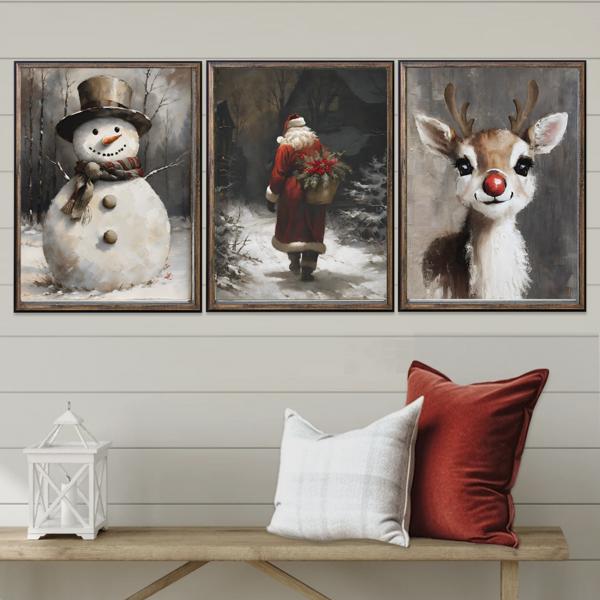 Set Of 3-Oh Deer It's Christmas! Prints