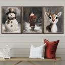  Set Of 3-Oh Deer It's Christmas! Prints