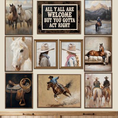 Cowboy Wild Retro Art Prints