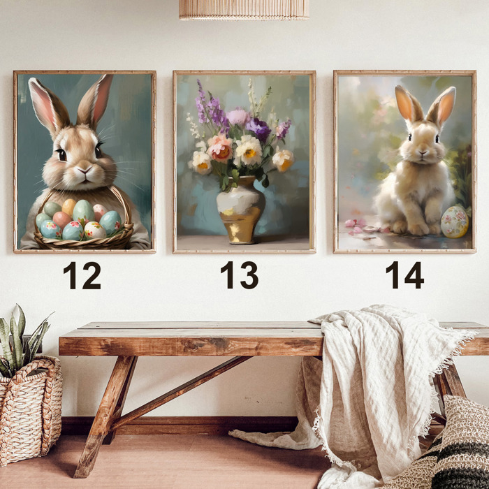 Spring & Easter Vintage Prints-Bunnies & Blossoms