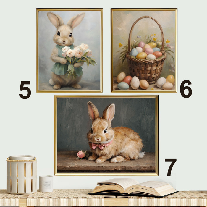 Spring & Easter Vintage Prints-Bunnies & Blossoms