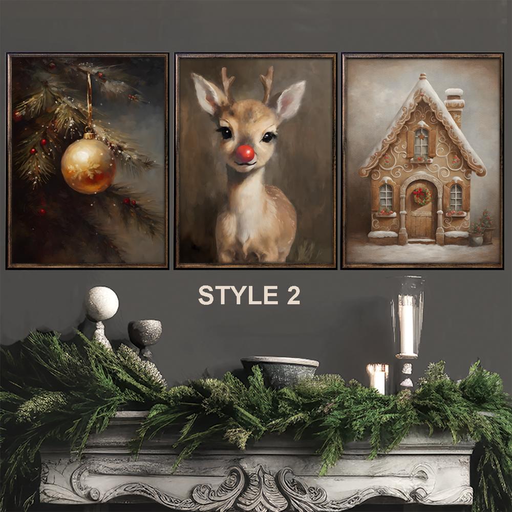 Set Of 3-Oh Deer It's Christmas! Prints