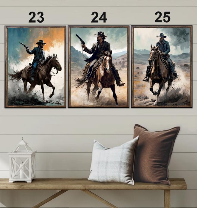 Cowboy Wild Retro Art Prints