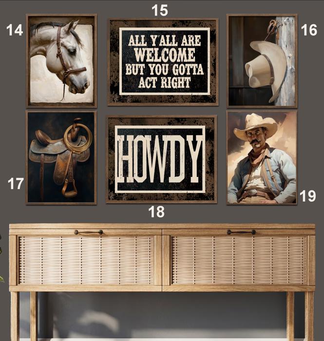 Cowboy Wild Retro Art Prints