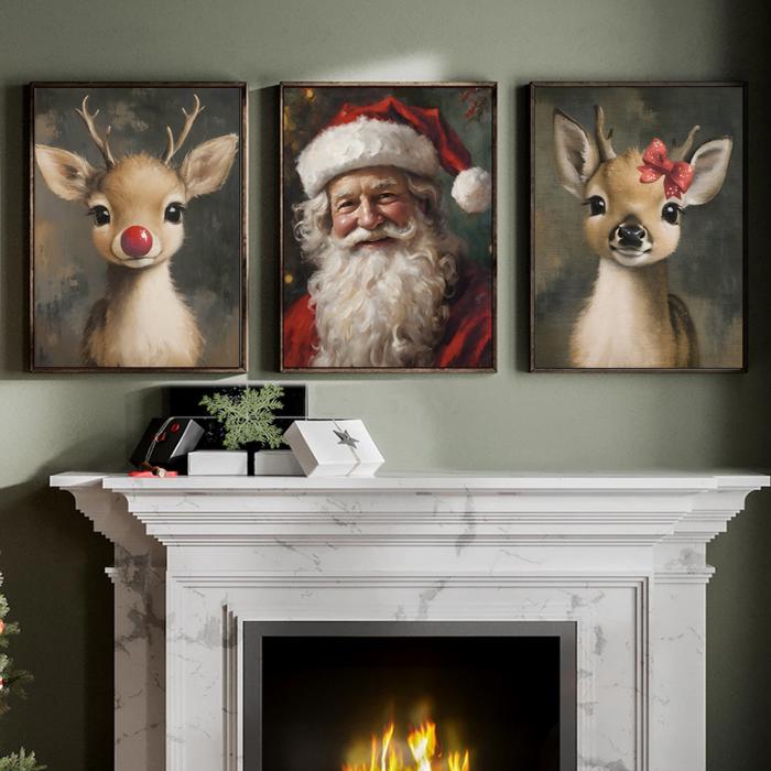 Oh Deer It's Christmas! Set Of 3 Prints