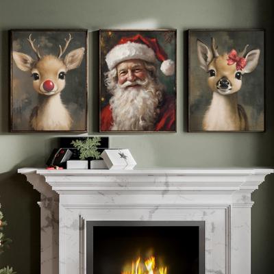 Oh Deer It's Christmas! Set Of 3 Prints
