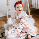 Peach Floral Premium Baby & Toddler Minky Blanket - The Classics