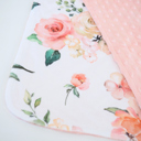 Peach Floral Premium Baby & Toddler Mini Minky Blanket