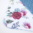 Blue Floral Premium Baby & Toddler Mini Minky Blanket