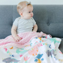 Dinoland Pink Premium Toddler Throw Minky Blanket 50x60 - Last Chance!