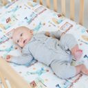  Fitted Crib Sheet - Airplane & Train