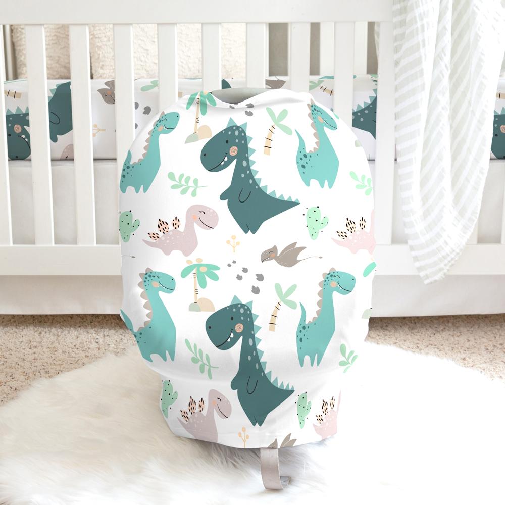 Blue Dino Infant Car Seat / Nursing Cover