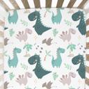  Fitted Crib Sheet - Blue Dino