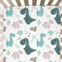  Fitted Crib Sheet - Blue Dino