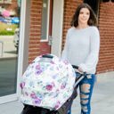  Blue Floral Infant Car Seat / Nursing Cover