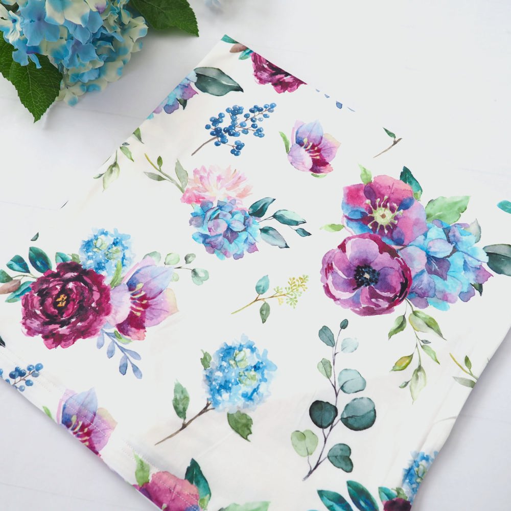 Blue Floral Infant Car Seat / Nursing Cover