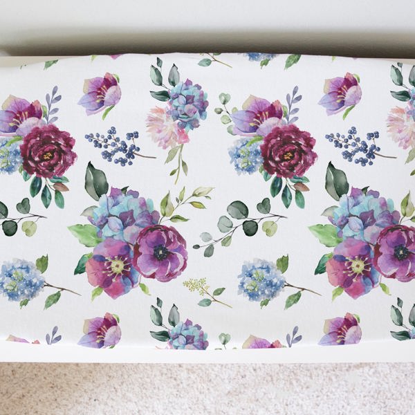 Changing Pad Cover - Blue Floral