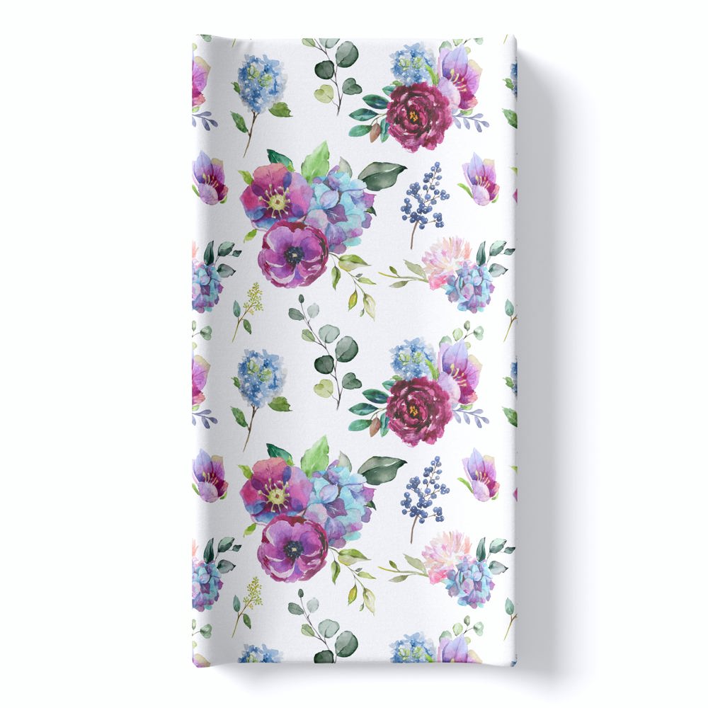 Changing Pad Cover - Blue Floral