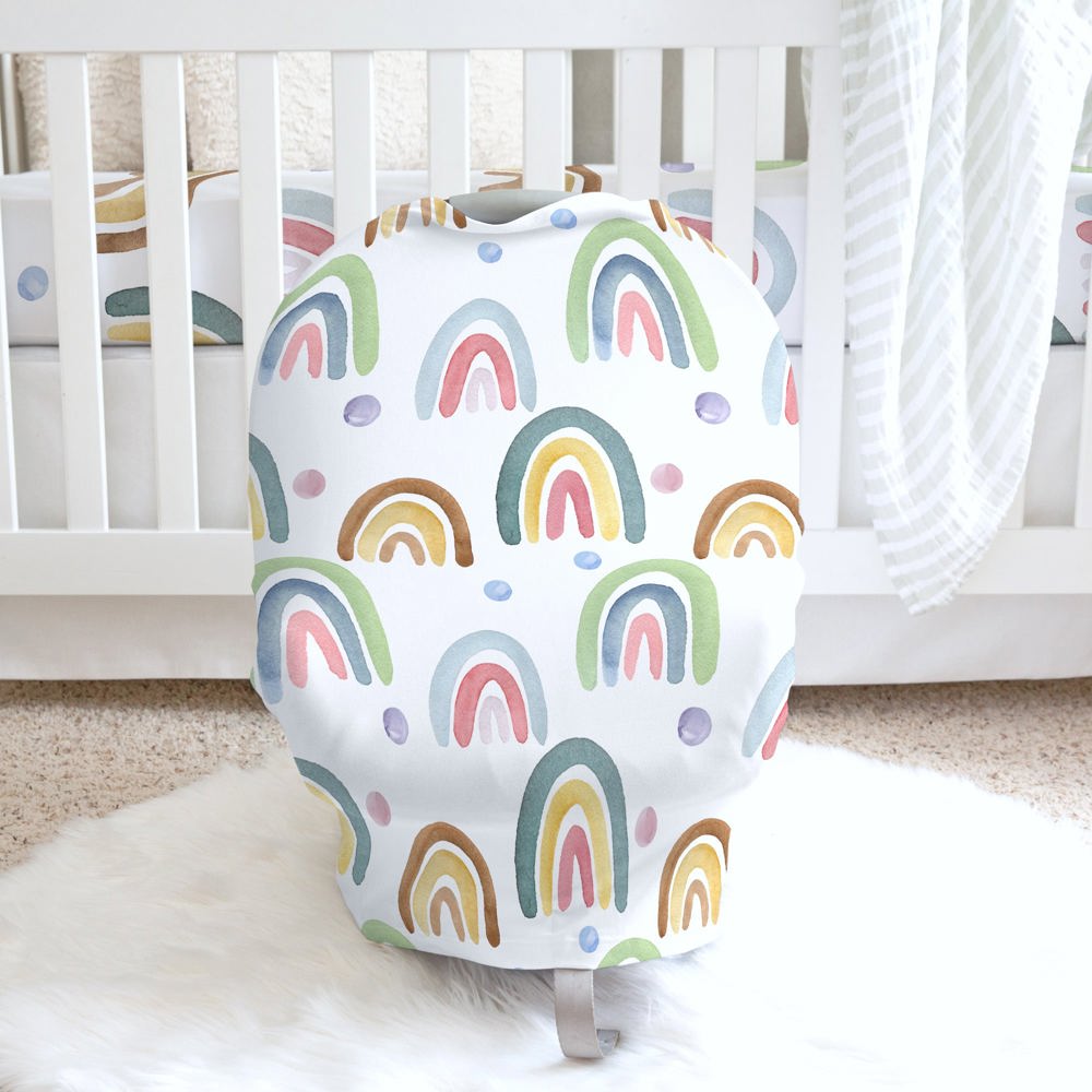 Blue Rainbow Infant Car Seat / Nursing Cover