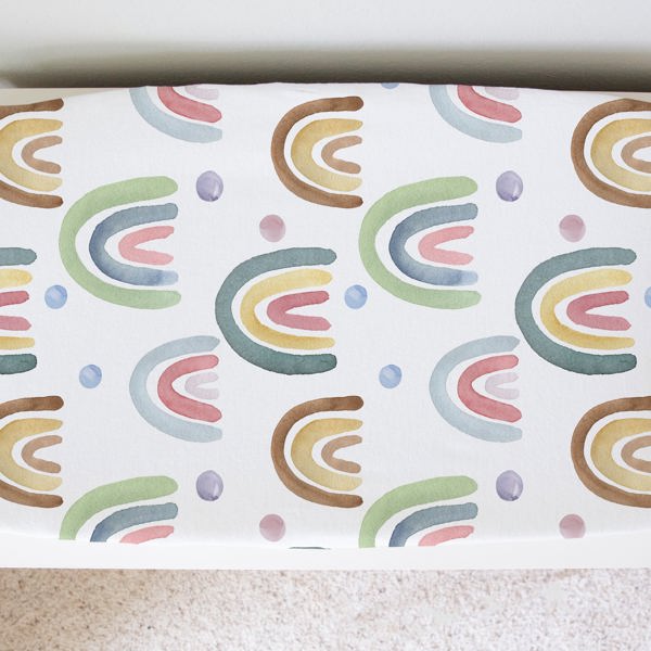 Changing Pad Cover - Blue Rainbow