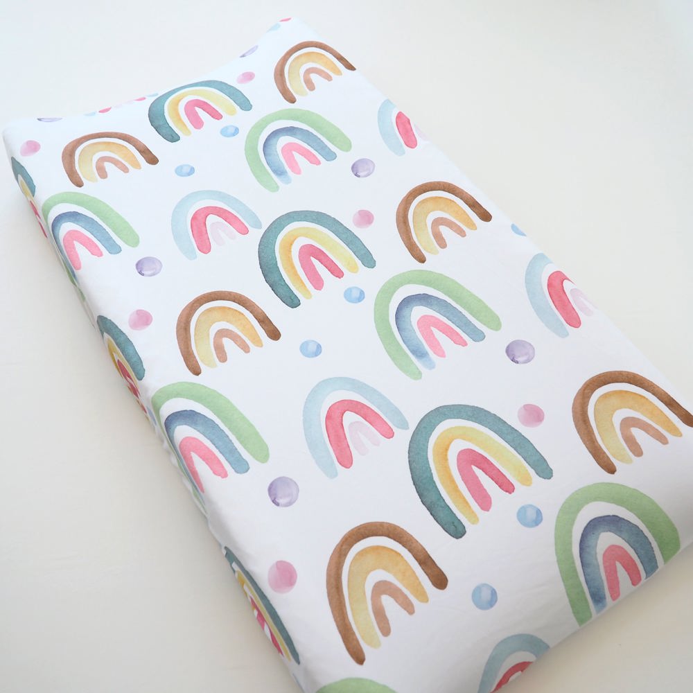 Changing Pad Cover - Blue Rainbow