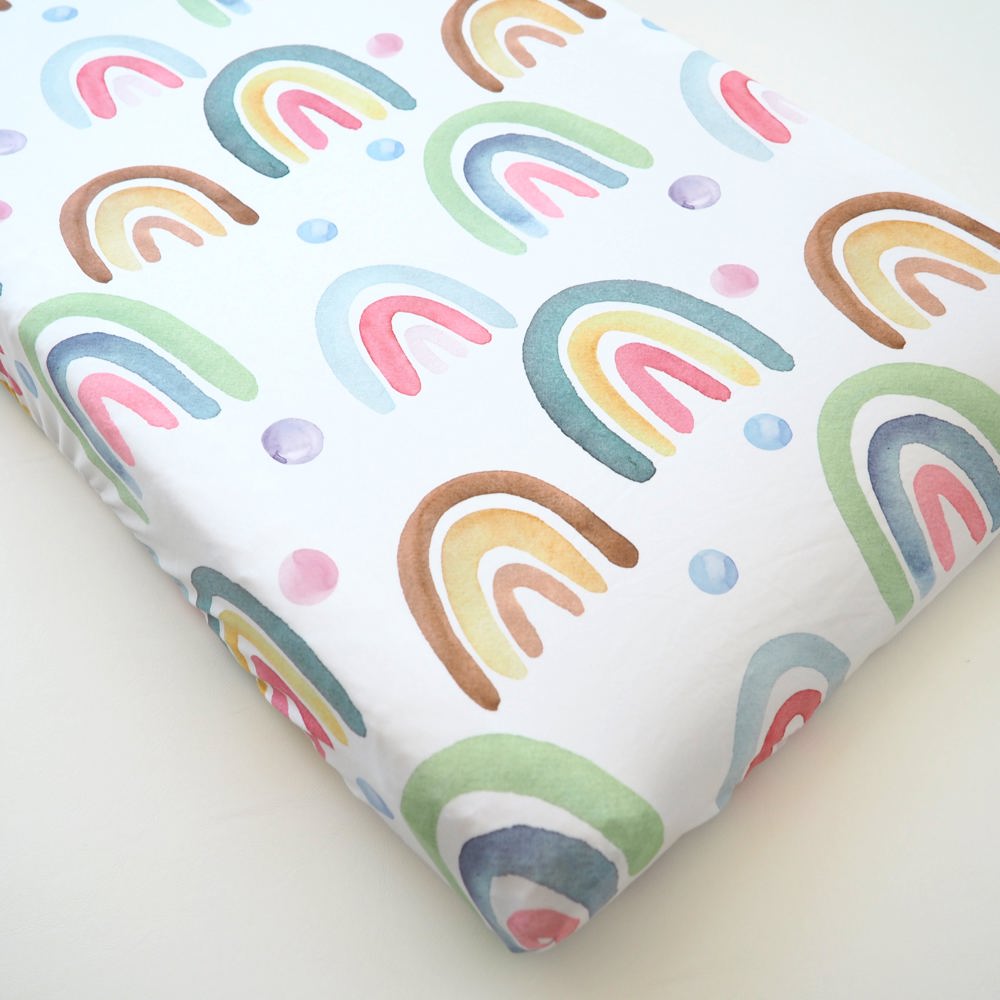 Changing Pad Cover - Blue Rainbow