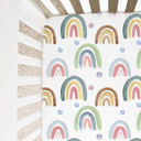  Fitted Crib Sheet - Blue Rainbow