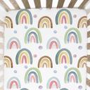  Fitted Crib Sheet - Blue Rainbow