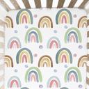  Fitted Crib Sheet - Blue Rainbow