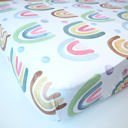  Fitted Crib Sheet - Blue Rainbow