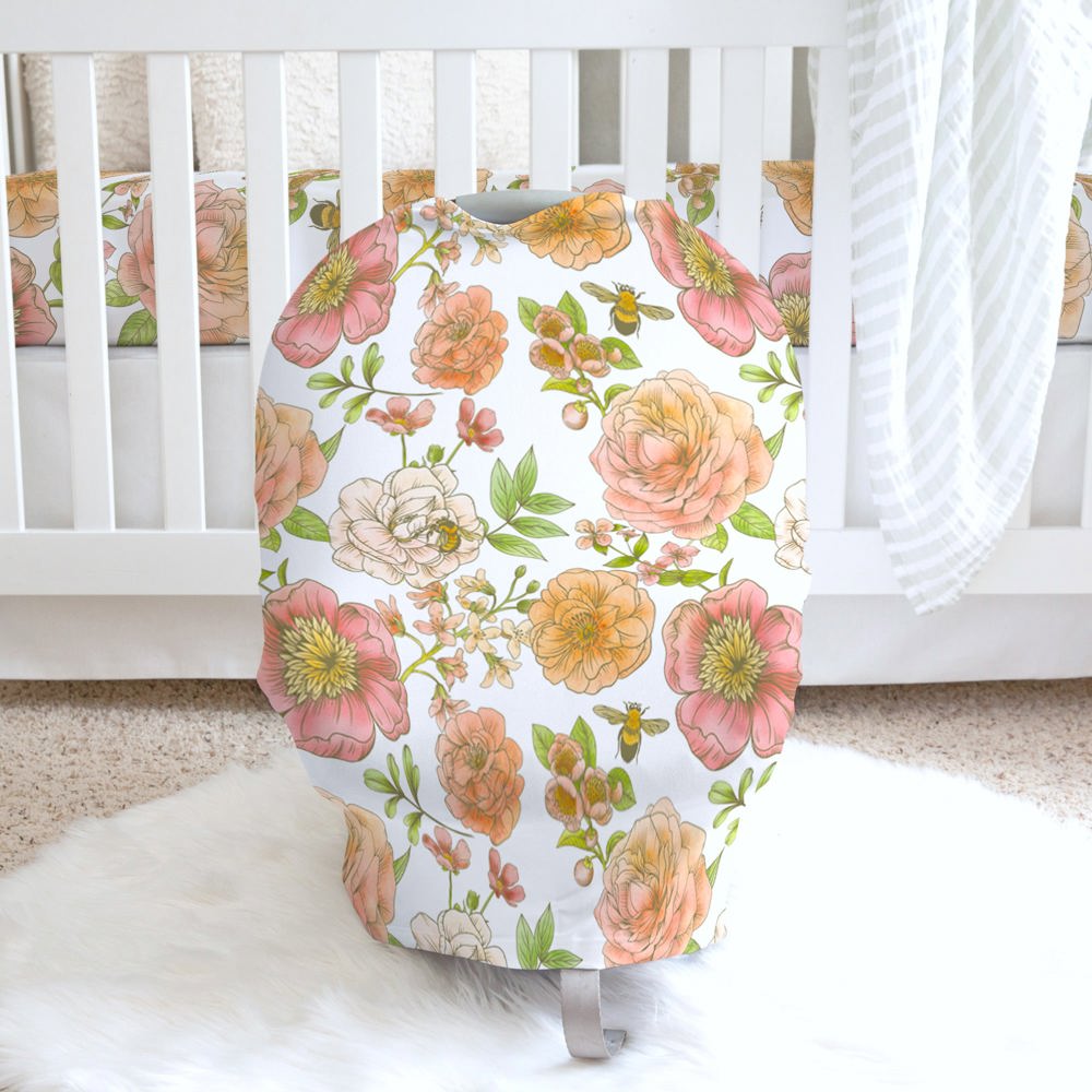 Botanical Floral Infant Car Seat / Nursing Cover