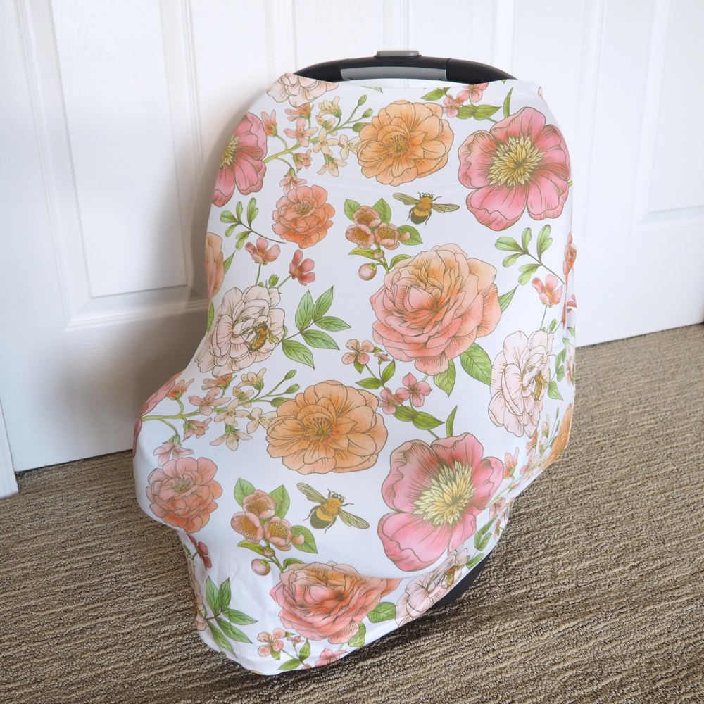 Botanical Floral Infant Car Seat / Nursing Cover