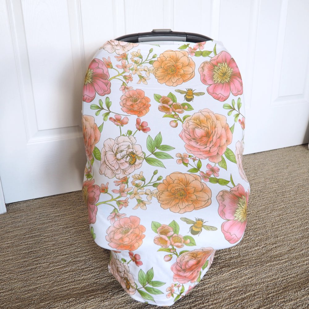 Botanical Floral Infant Car Seat / Nursing Cover