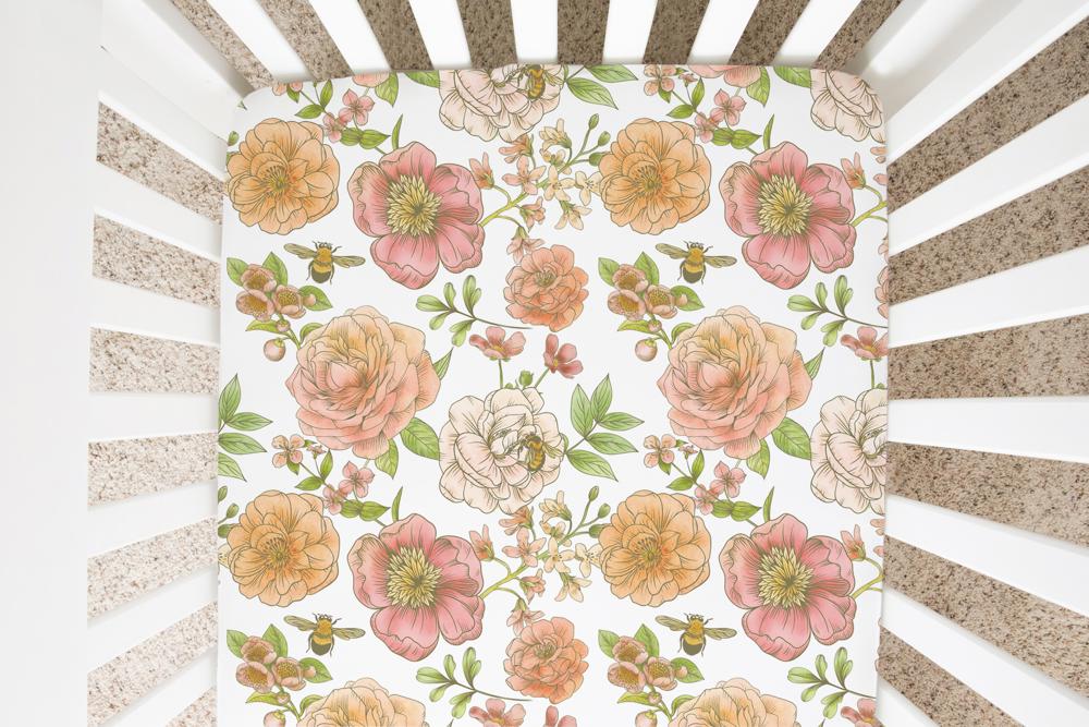 Fitted Crib Sheet - Botanical Floral