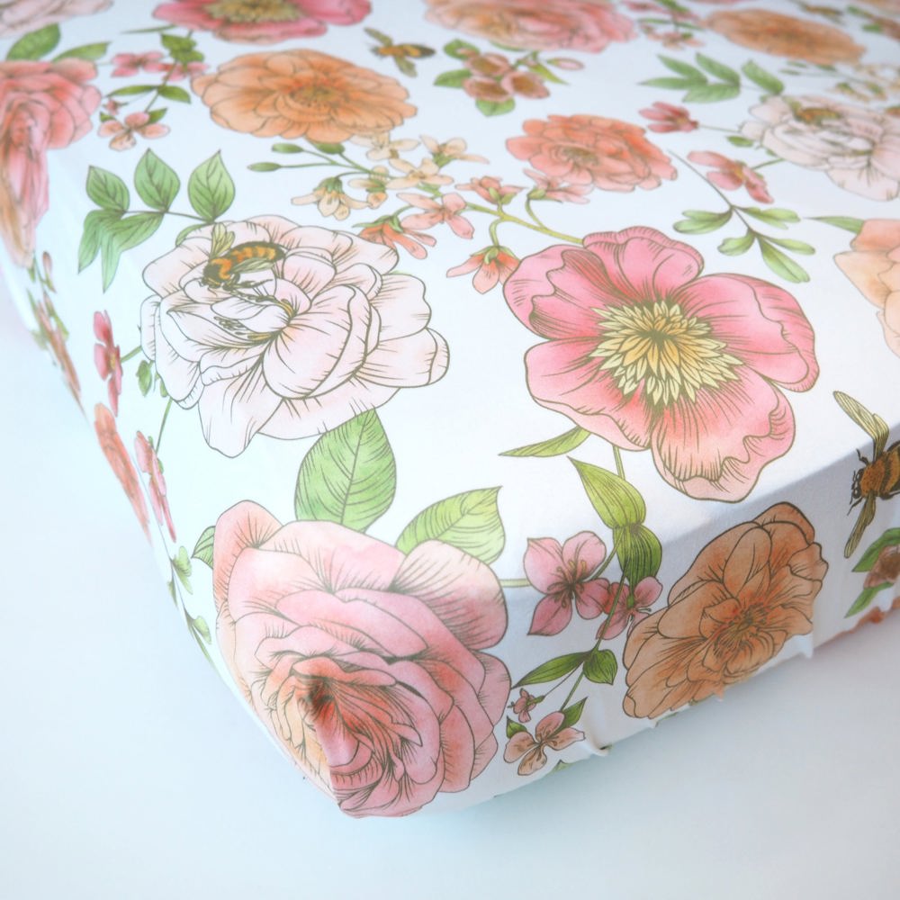 Fitted Crib Sheet - Botanical Floral