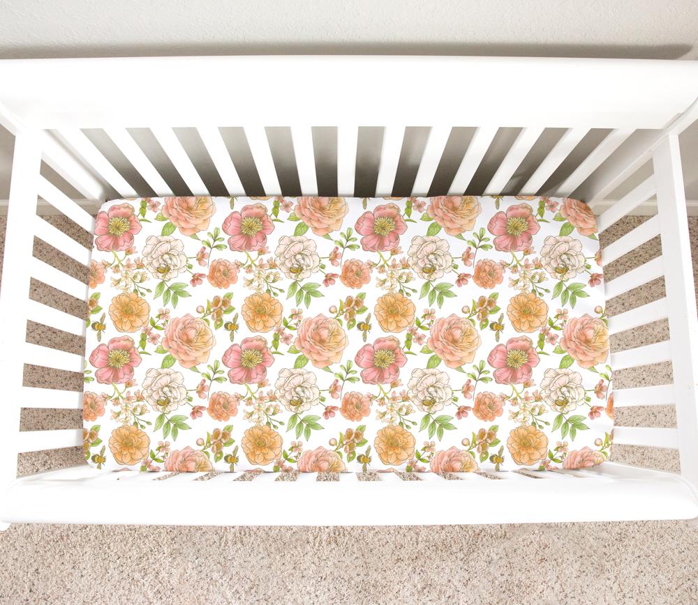 Fitted Crib Sheet - Botanical Floral