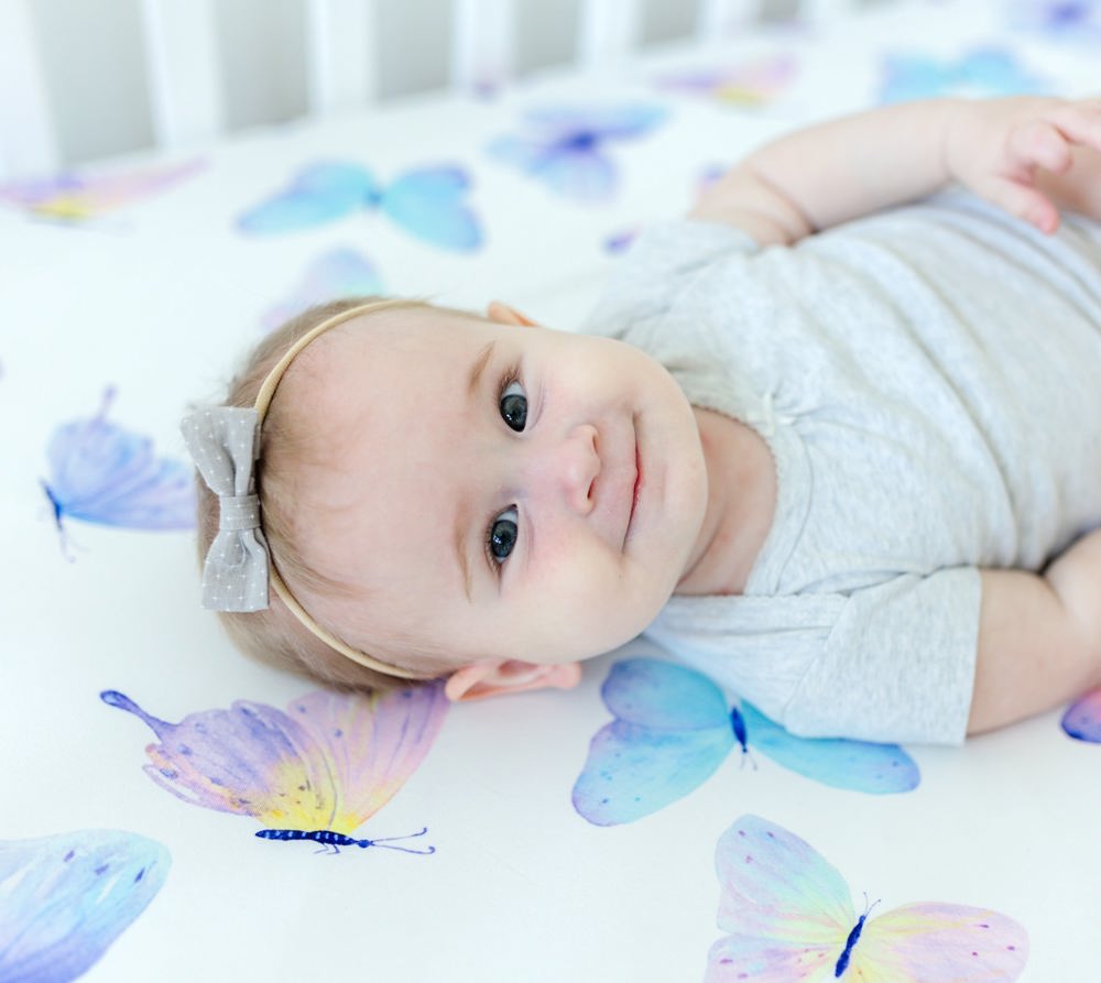 Fitted Crib Sheet - Butterfly