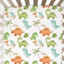  Fitted Crib Sheet - Dinosaurs