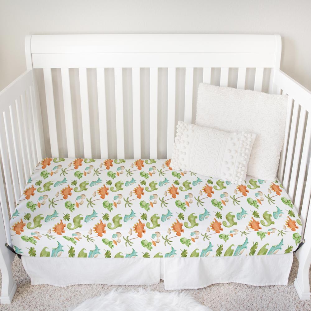 Fitted Crib Sheet - Dinosaurs