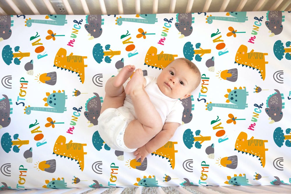 Fitted Crib Sheet - Dinoland