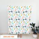 Dinoland Pink Premium Toddler Throw Minky Blanket 50x60 - Last Chance!