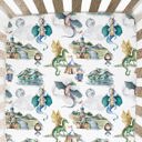  Fitted Crib Sheet - Dragons & Knights